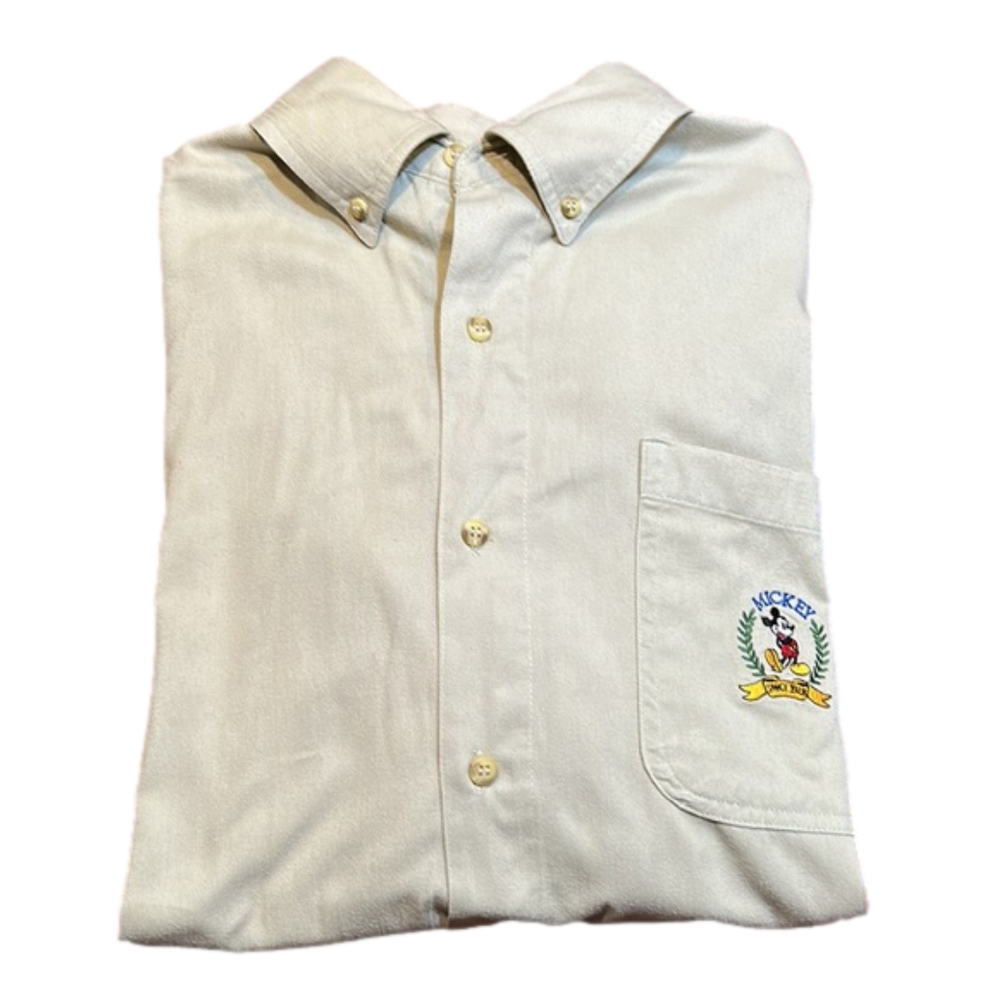MICKEY, INC Khaki Men’s Vintage Khaki Button Down Long Sleeve Polo Shirt Size M